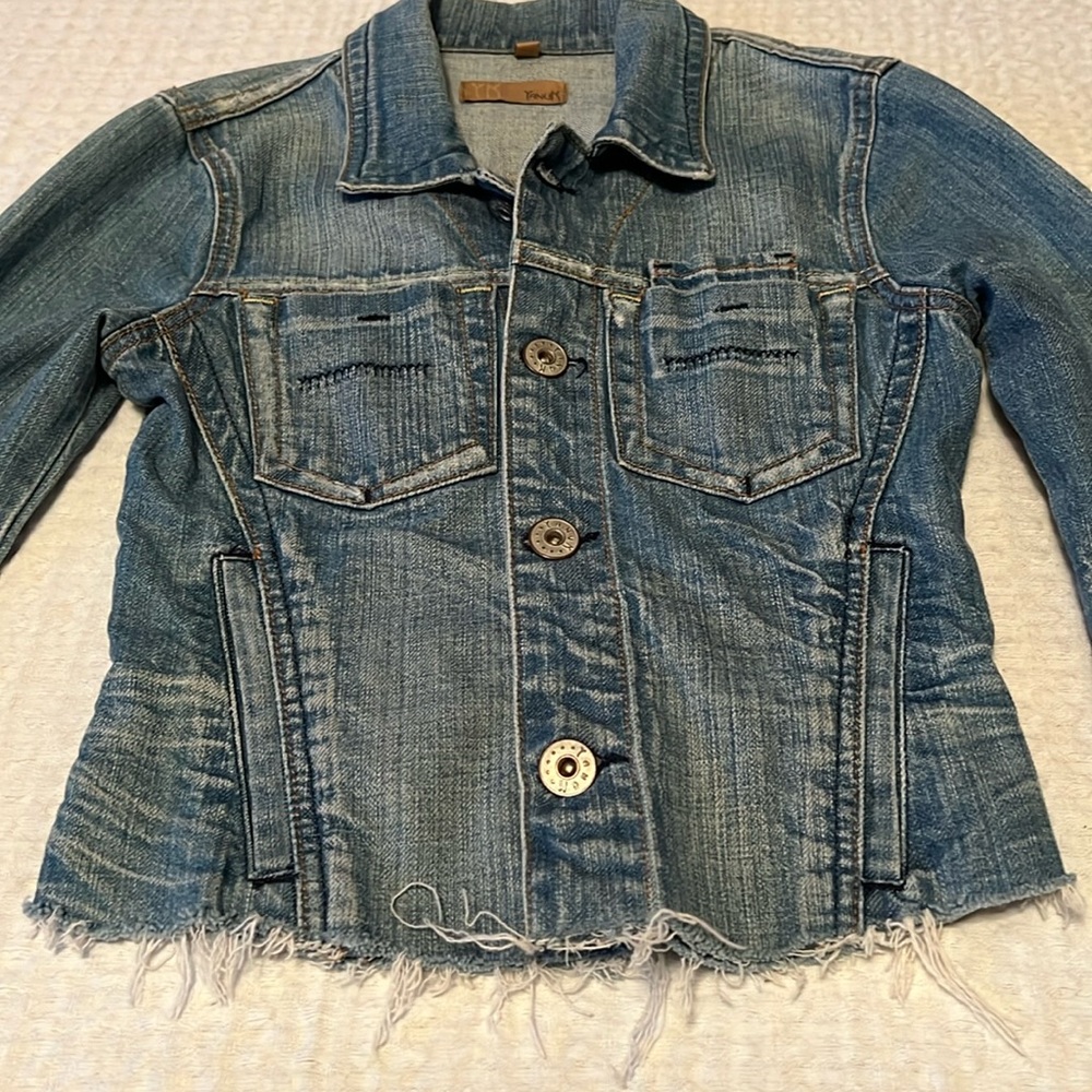 Distressed Yanuk Denim Cropped Jean Jacket Size XS